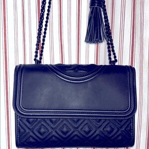Elegant Tory Burch Fleming  Black Handbag